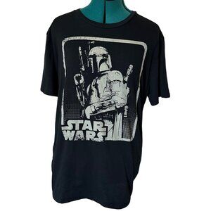 Men's Star Wars Fifth Sun Boba Fett Black Graphic T-Shirt Cotton Blend Size L